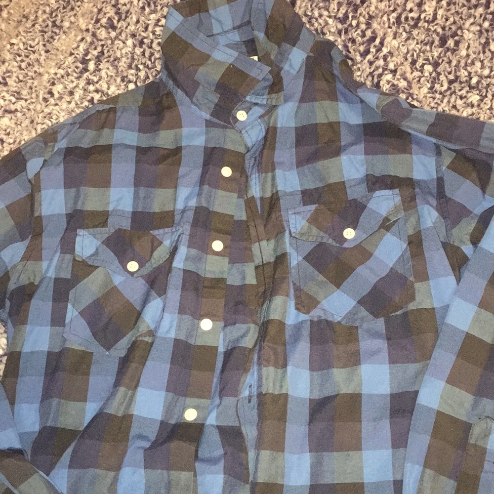 Blue button down shirt